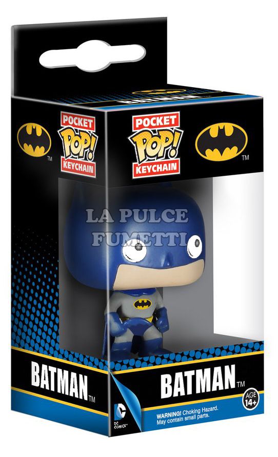 BATMAN: BATMAN COSTUME GRIGIO E BLU - POP FUNKO POCKET KEYCHAN 4 CM